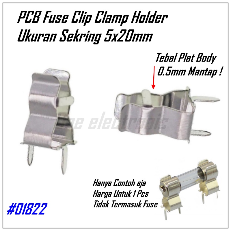 10 Pcs PCB Clip Clamp Fuse Holder Rumah Sekring 5x20mm Tempat Sekering Solder Power Supply Amplifier
