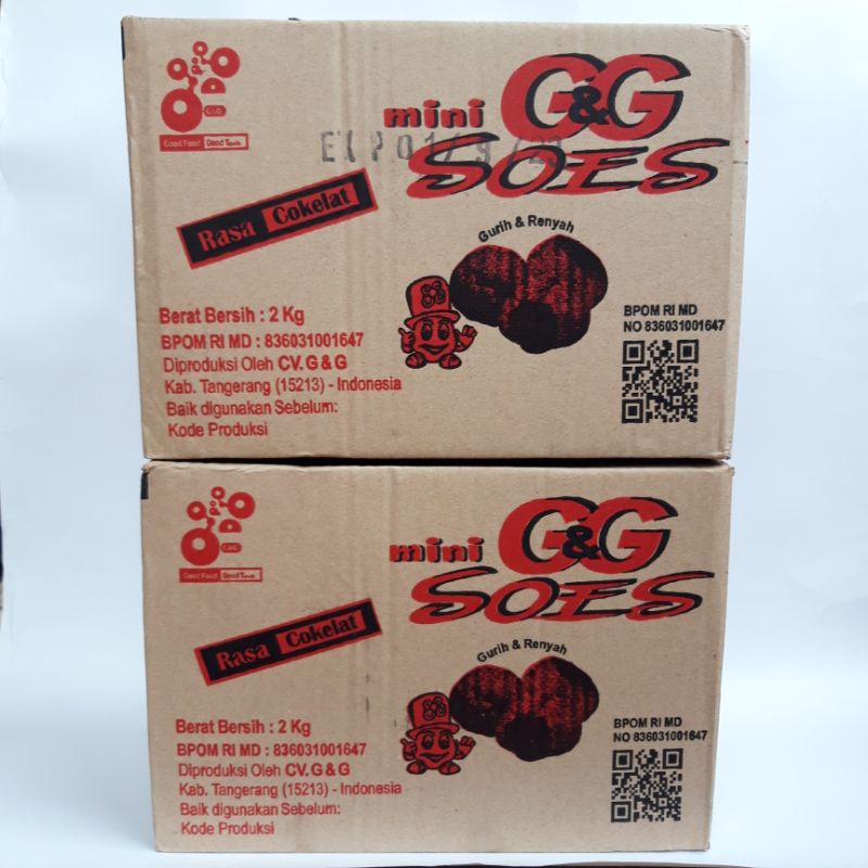 

GG SOES 2 KG | KUE SUS COKELAT KERING MINI 2KG G&G SOES