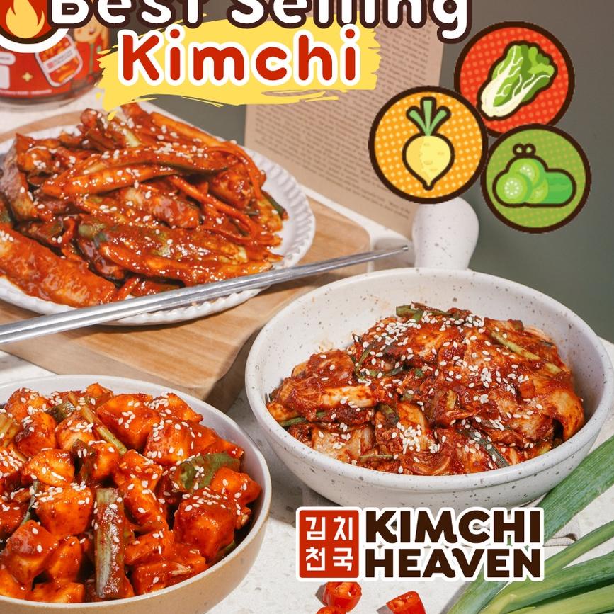 

♛ 400g Fresh Korean Kimchi in Jar Halal (Sawi / Lobak /Timun / Mix) ♬