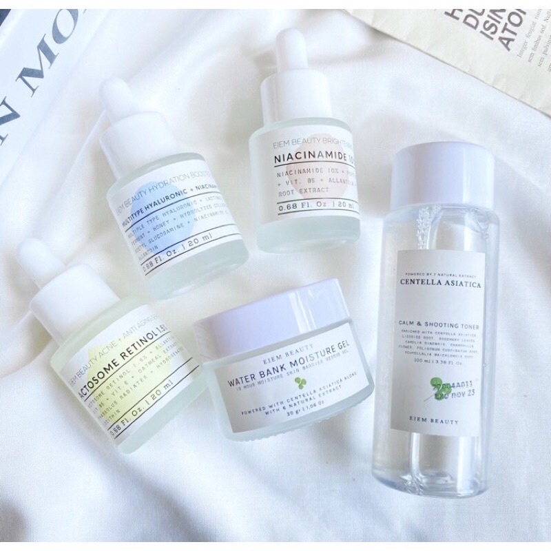 ✦SINAR✦  Eiem Beauty Series | [NEW] Natural Hybrid Sunscreen | Water Bank Moisturizer | Actosome Retinol Serum | Calm Soothing Toner | Brightening Serum | Hydration Serum