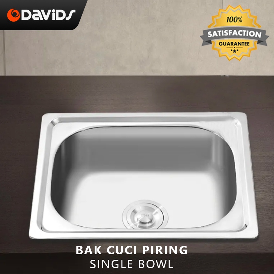 Bak Cuci Piring Stainless 1 Lubang Sink Wastafel Dapur Westafel Set Afur Selang