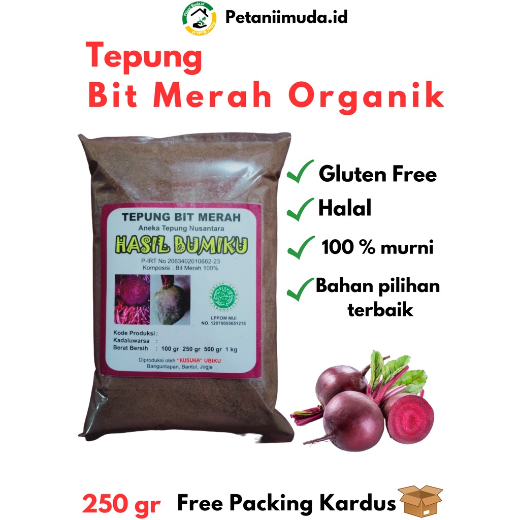 

Tepung Buah Bit kemasan 250 gram/Tepung Bit Merah Organik kemasan 250 gram/Bubuk Bit Merah Organik kemasan 250 gram/Bit Merah bubuk kemasan 250 gram/Red Beetroot organic flour 250 gram/Red Beetroot powder 250 gram/Serbuk Bit Merah 250 gram