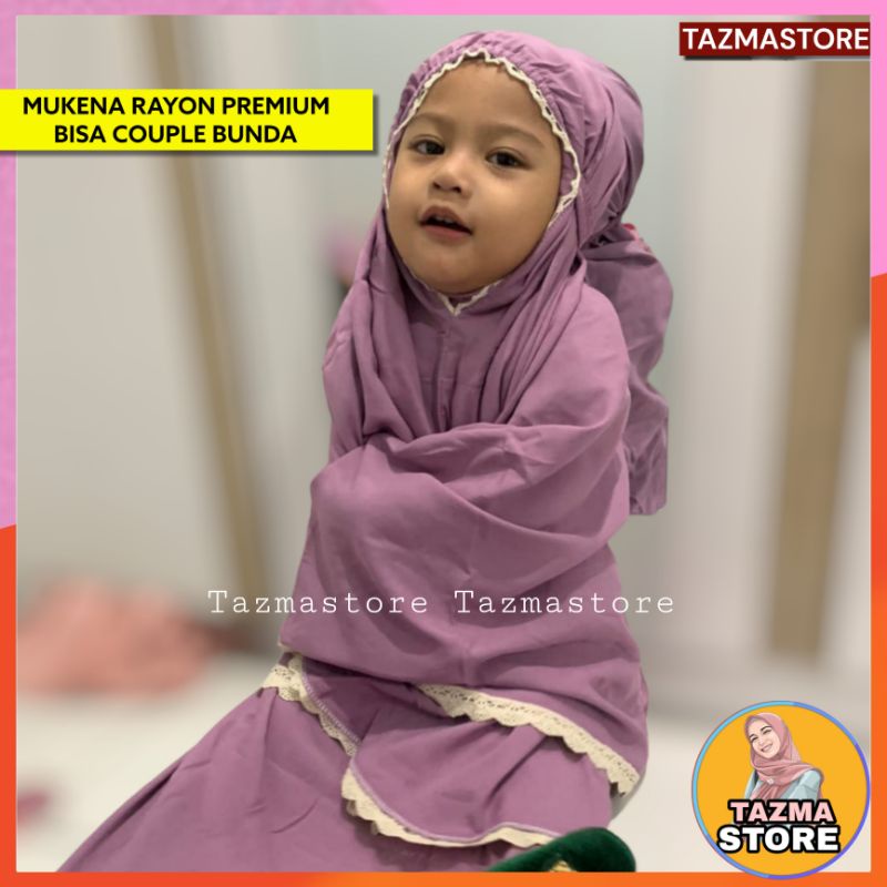 Mukena Anak Rayon Premium Usia 1.2.3.4.5.6.7 Tahun Bahan adem lembut-Mukena Anak Prempuan Mukenah Ba
