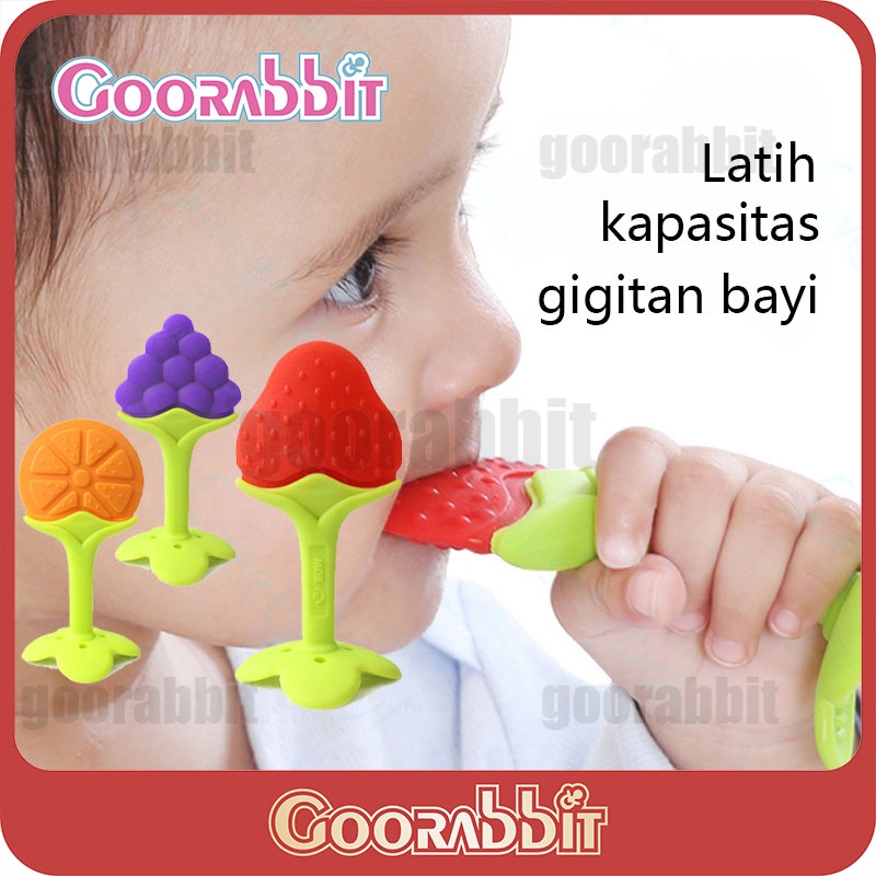 Baby Fruit Teether Gigitan Buah Bahan Silikon Untuk Bayi Baru Lahir Melatih otot gigitan bayi Anda