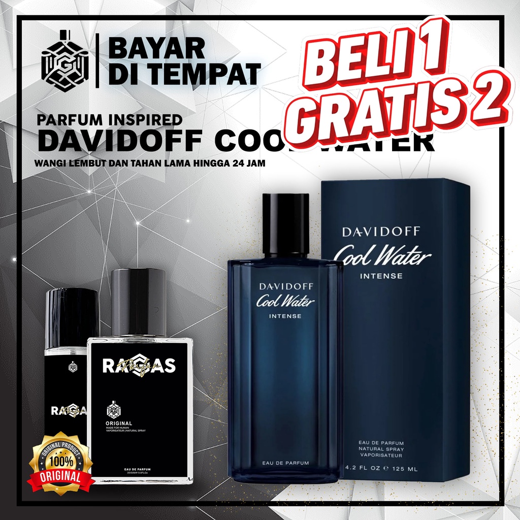 RAGAS PARFUM | PARFUM DAVIDOFF COOL WATER - BELI 1 GRATIS 2 | PARFUM PRIA - MINYAK WANGI PRIA - PARF