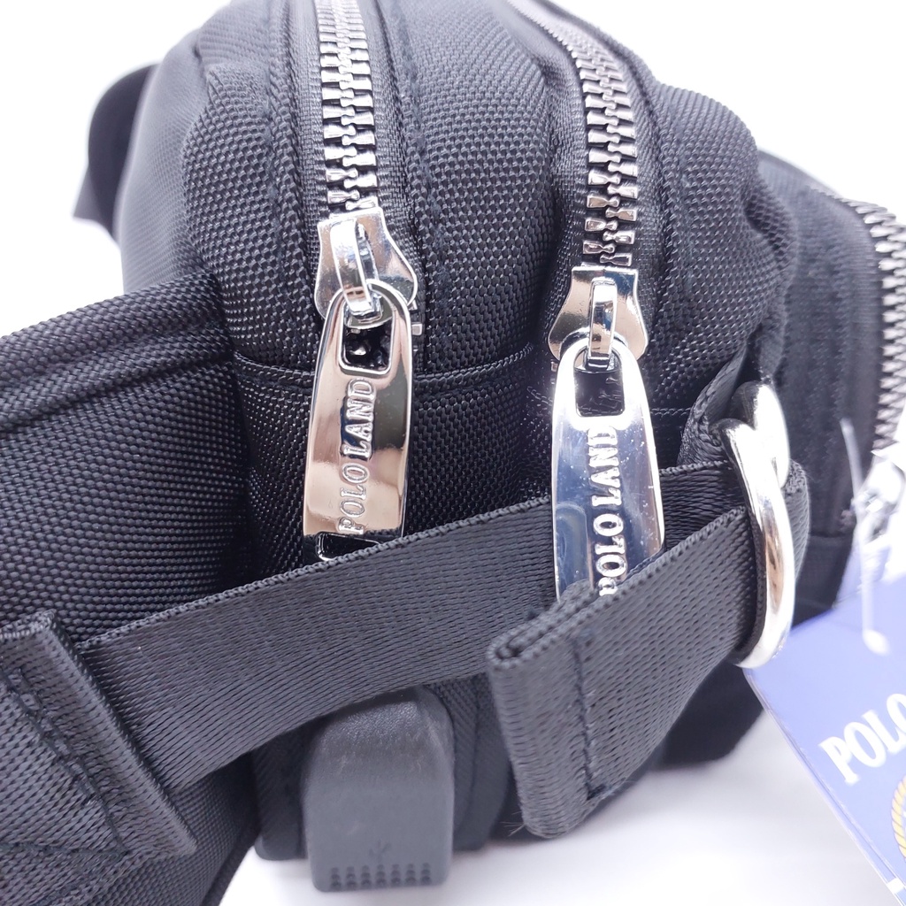 Tas Pinggang Polo Land Banyak Ruangan USB MURAH / Tas Selempang Polo Land BARU ORI / Tas Pinggang Polo Land Kanvas / Tas Pinggang Trendy Fashion Rel Seliting Besar Banyak Ruangan MURAH / Tas Pinggang Import Polo Land TEBAL KUAT/ Waist Bag Polo Land MURAH