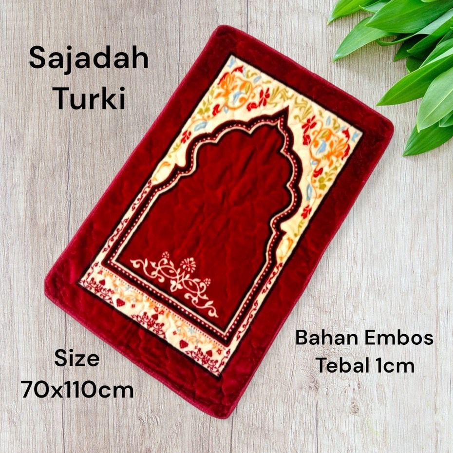 Sajadah Embos Tanpa RUMBAI Style Turki Busa Super Ultra Premium Moitf Random Sajadah Import Terbaru Bisa COD