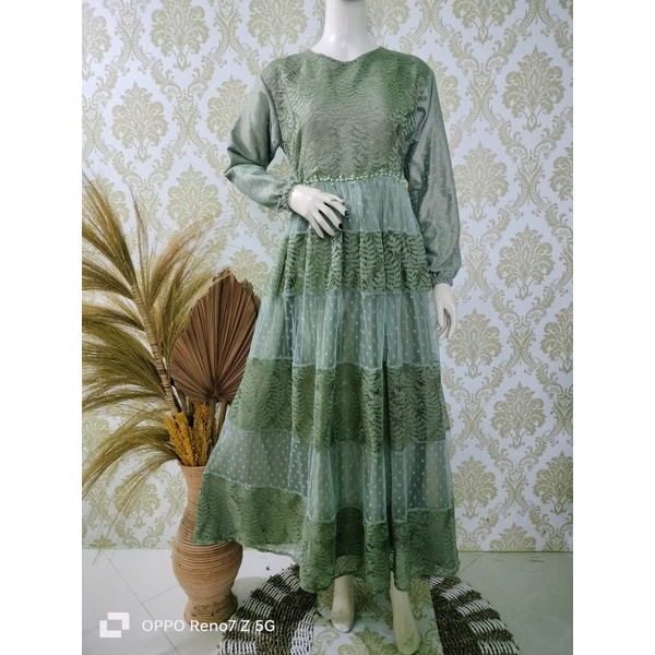 gamis broklat/gamis tille kondangan/gamis pesta