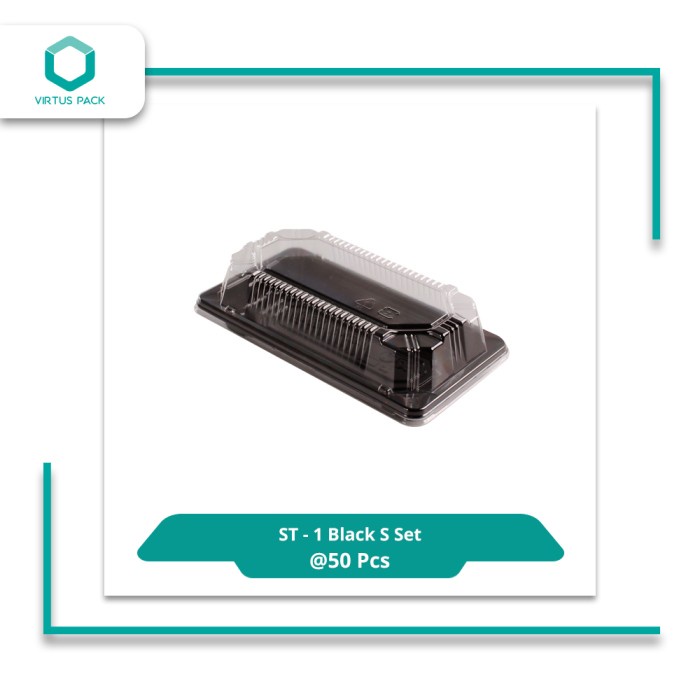 

Virtuspack / Mika Sushi / Sushi Tray / ST-1 Black S-Set/ 50 pcs