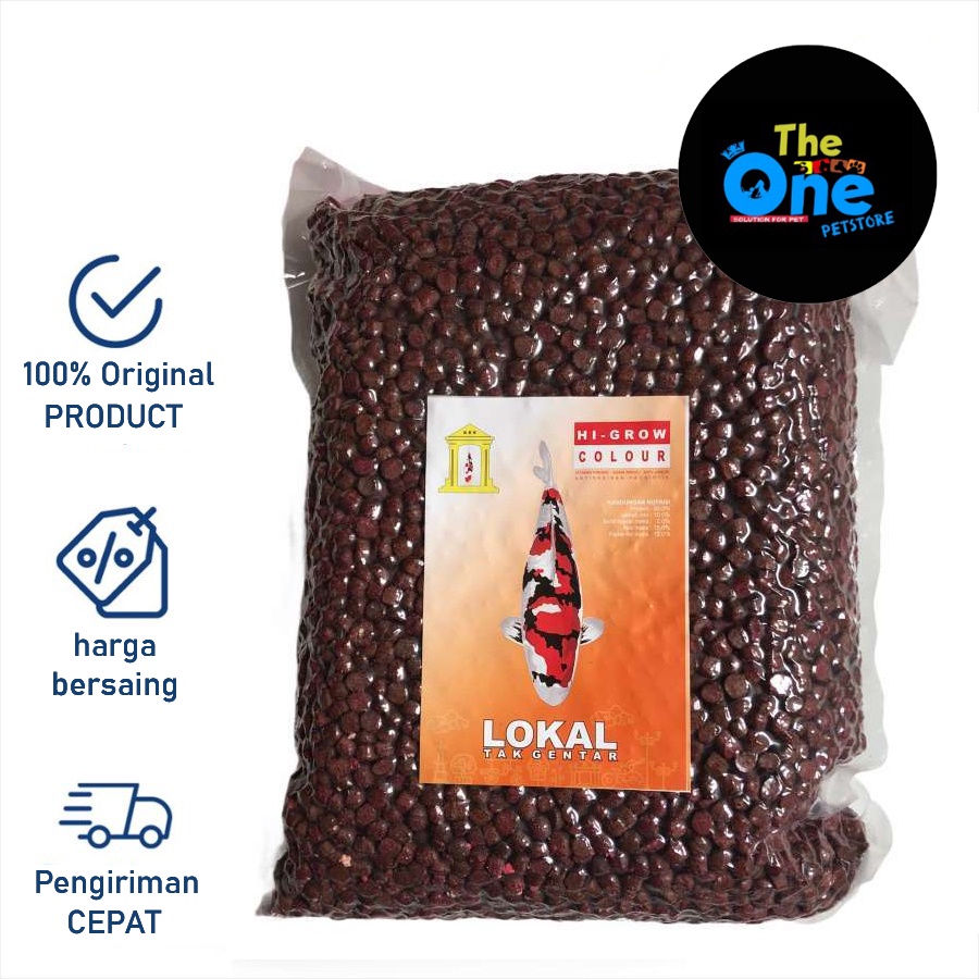 Pakan Ikan Koi Lokal Tak Gentar LTG Hi-Grow Colour / Color 1kg