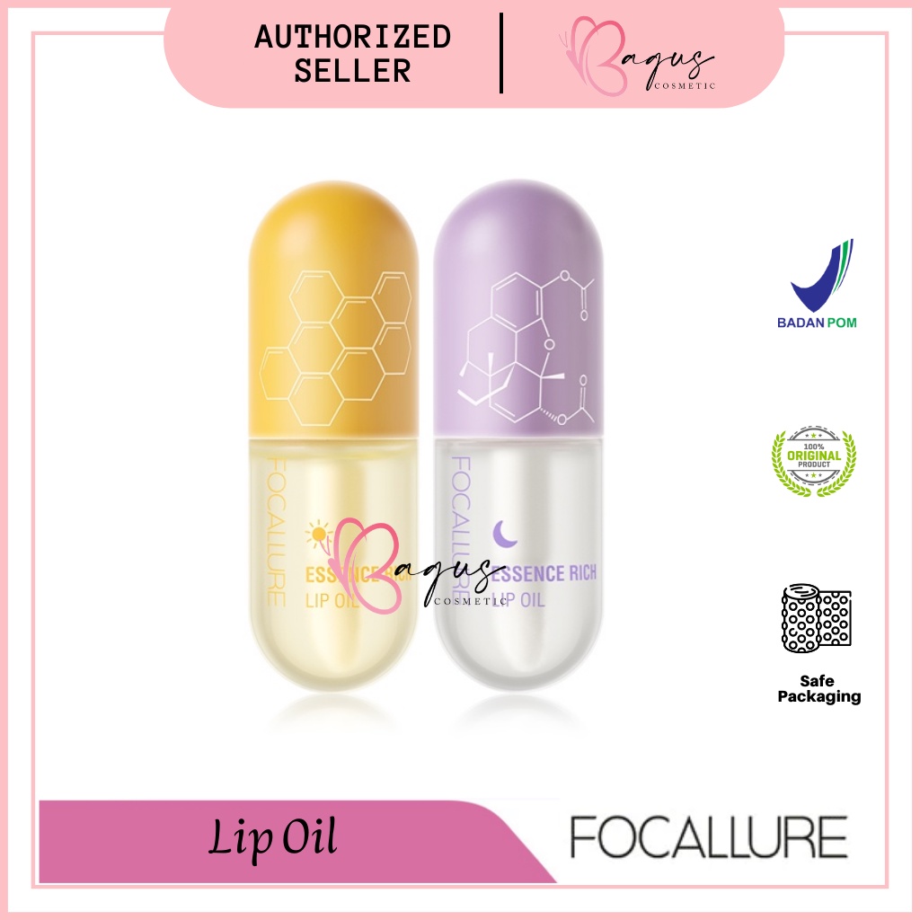 ⭐BAGUS⭐ FOCALLURE Lip Oil 4ml | Pure Natural Soften Moisturized Repaired Multi-uses Waterproof Lip care | Balm