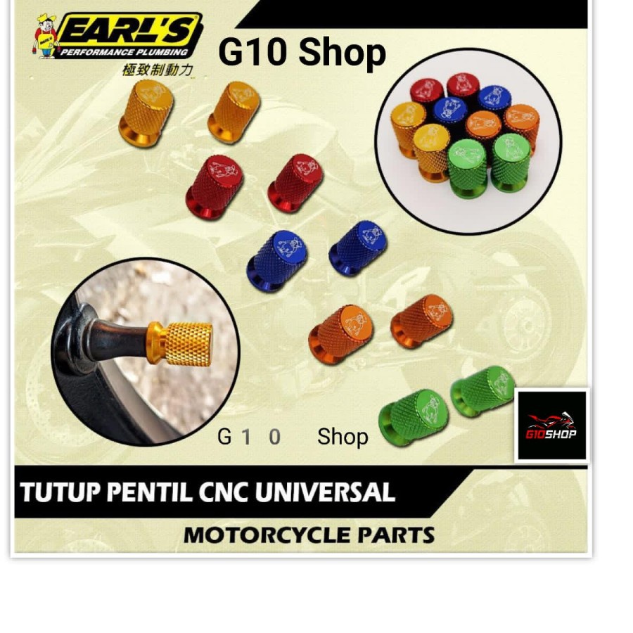 Tutup Pentil V1 CNC semua Motor Nmax Beat Mi  Aerox Lexi vario Universal - Orange
