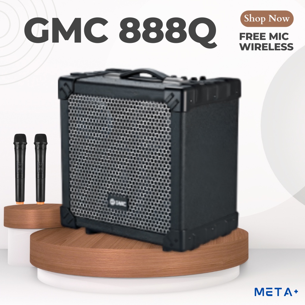 Salon Bluetooth GMC 888Q Speaker Line Portable Ukuran 8 inch - Free 2 Mic