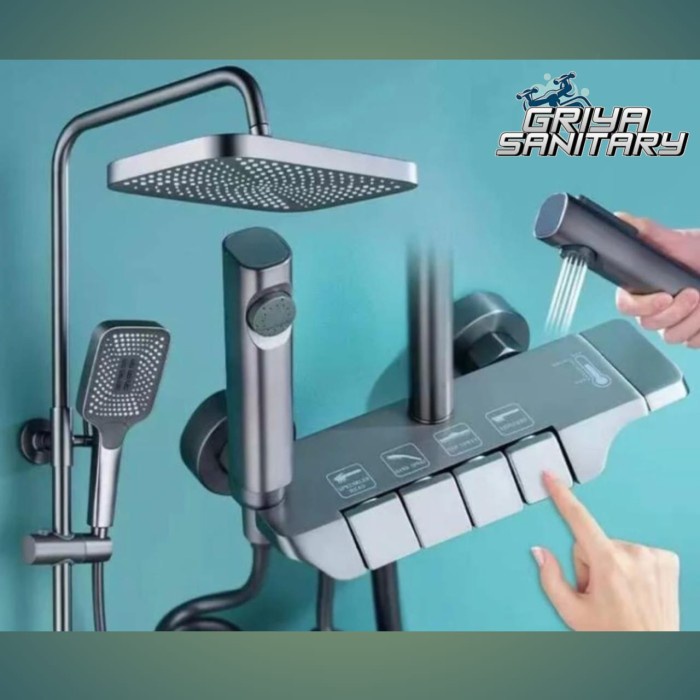 Terlaris Shower Tiang Grey / Shower Coloumn / Kran Tiang Tekan / Shower Mandi