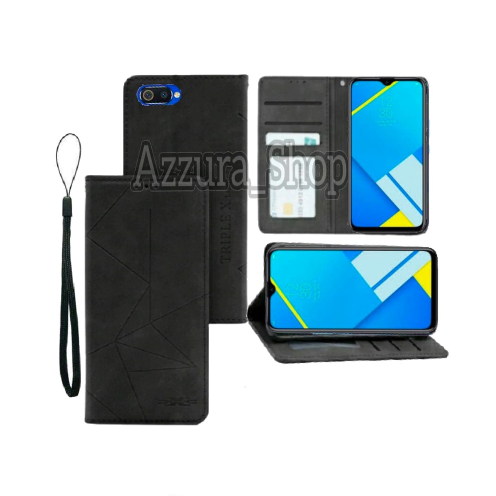 Flip Magnet For Oppo C2/A1k Case Dompet Motif Flip Cover Leather Premium Casing HP