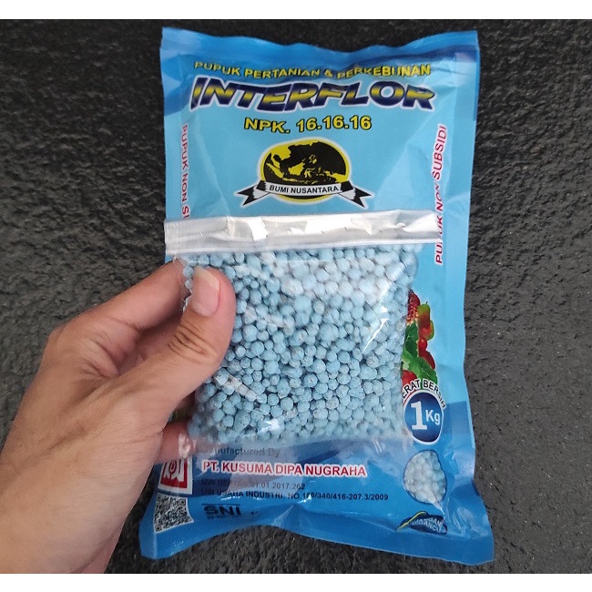 Pupuk NPK 16 16 16 INTERFLOR Repacking 200 gram / Pupuk Interflor NPK 16-16-16 / Pupuk NPK Biru 16 1