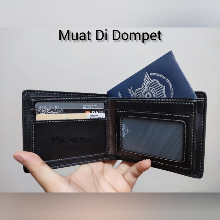 Dompet Pelindung Kartu SIM&amp;STNK Logo Warna Gold Kulit Imitasi