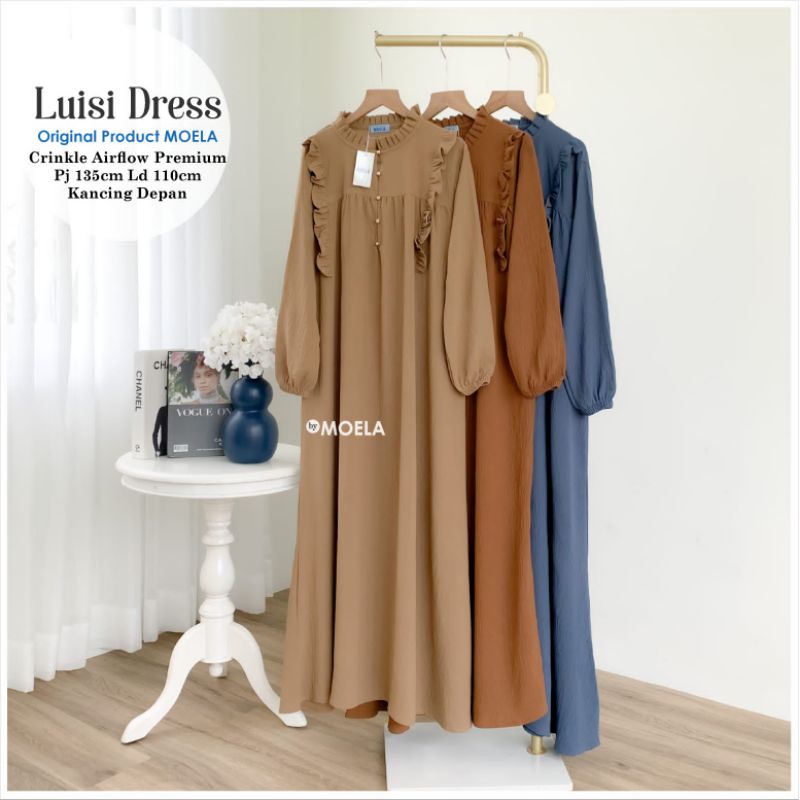 luisi dress polos crinkle airflow by moela berlabel
