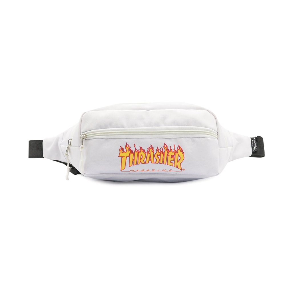 Thrasher Flame Fanny Pack Waist Bag White