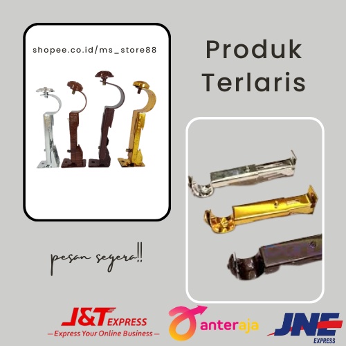 Bracket Besi Gorden Bulat | Kaki Gordyn Perpcs | Bracket Gorden Besi | Kaki Gorden Penyangga Besi | 
