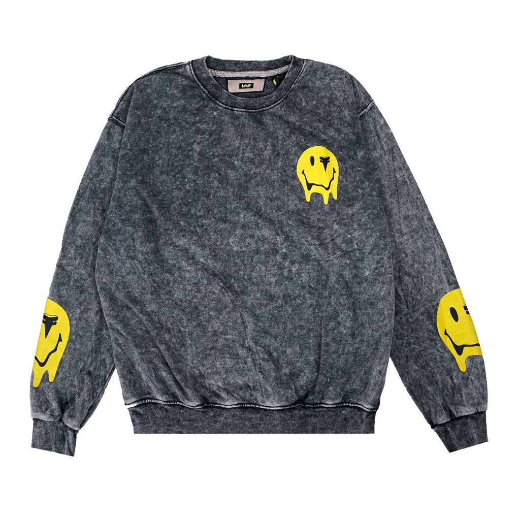 MF SMILEY SWEATER // ACID WASH