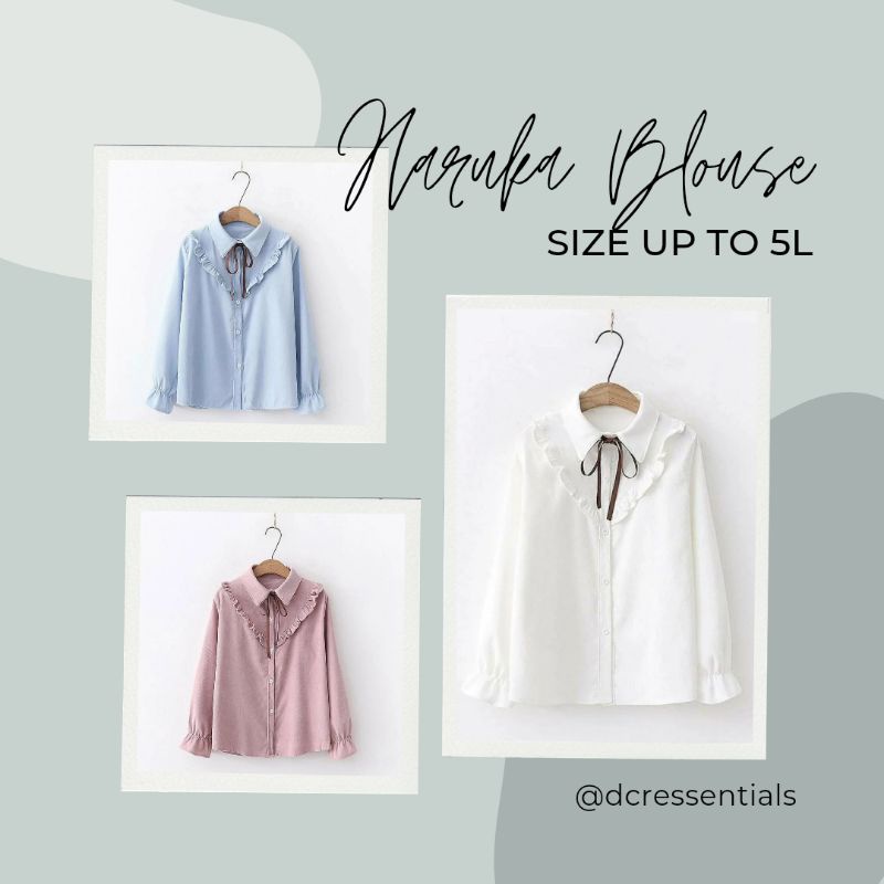 HARUKA BLOUSE | BLOUSE JUMBO | KEMEJA KOREA BIGSIZE | ATASAN JUMBO BIGSIZE | LD 140 130 120  110 104