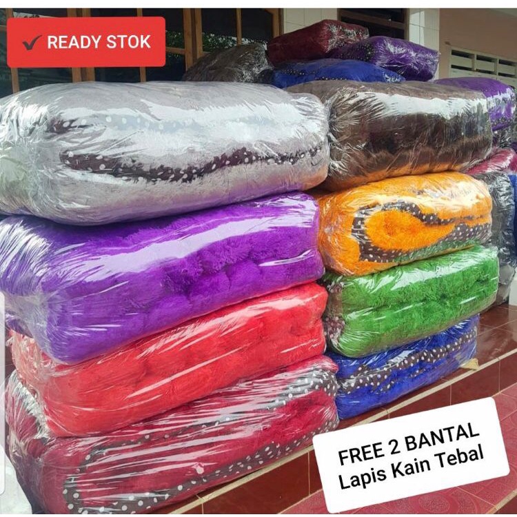 KASUR CIMOL BULU RASFUR FREE 2 BANTAL/ GENDER / KASUR PALEMBANG / GELOMBANG CINTA /