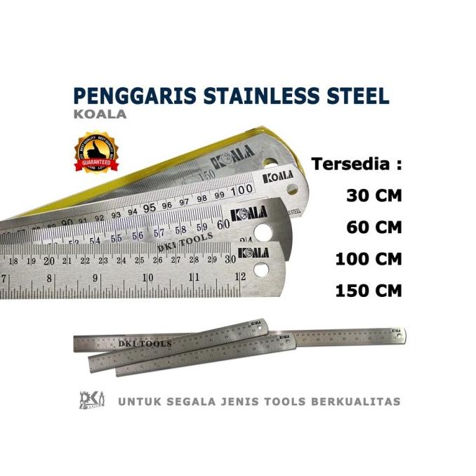 

New Penggaris Besi Mistar Ruller Stainless Steel Koala 150 Cm