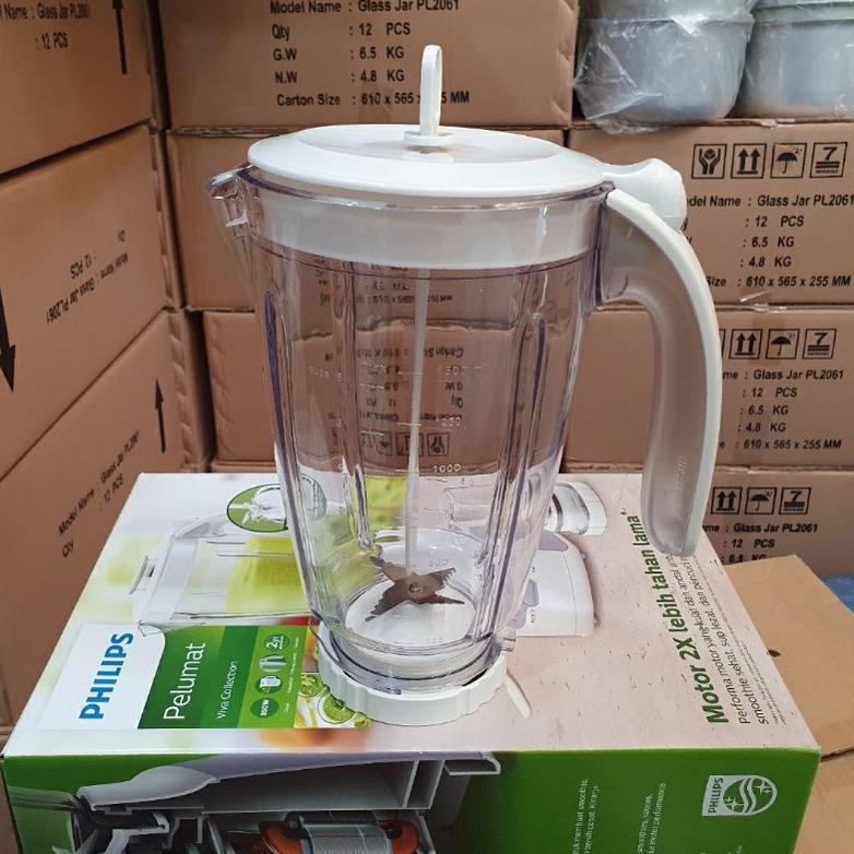 [spin1] SET GELAS JUS BLENDER PHILIPS HR 2115 2061 PLASTIK