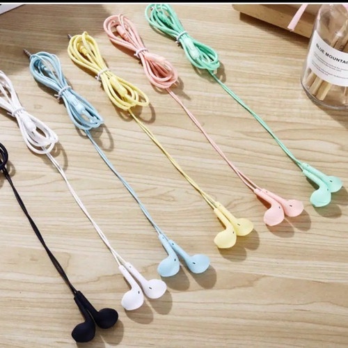 COD Headset Macaron Color HIFI Over Ear 1.2m Earphone