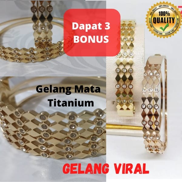 Paket Gelang Mata Bangle Anti Karat + Gelang Titanium