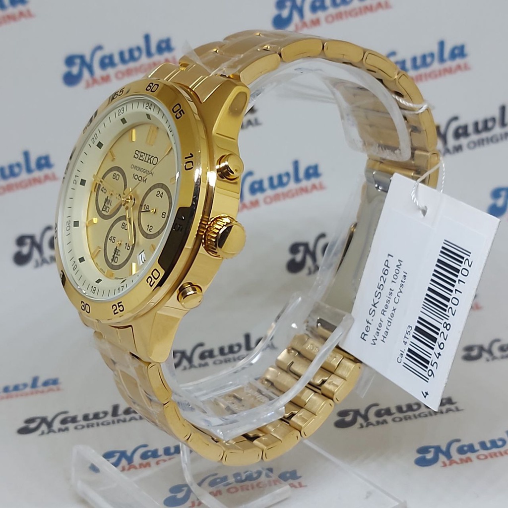 Seiko Quartz SKS526P1 Chronograph Gold IP - Jam Tangan Pria SKS526