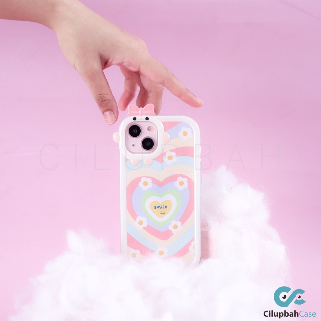 Softcase 3D Love Smile Full Cover for iPhone 7 8 PLUS XR X XS Max / 11 Pro Max / 12 Pro Max / 13 Pro Max / 14 Plus Pro Max