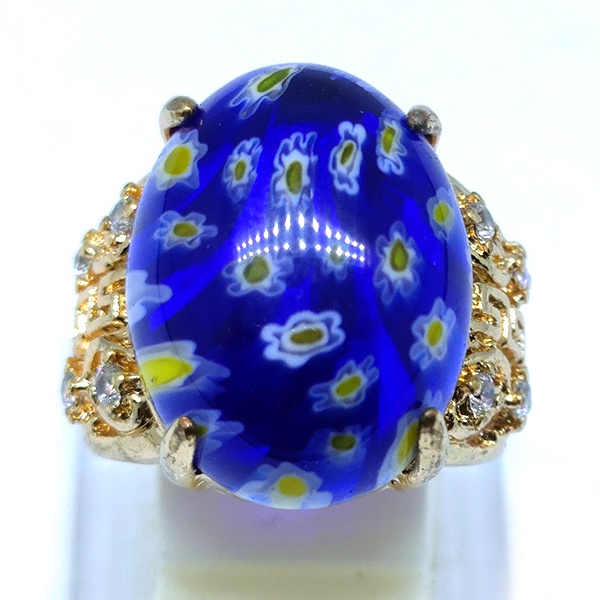 Batu Cincin Akik Kembang Teratai Bunga Biru