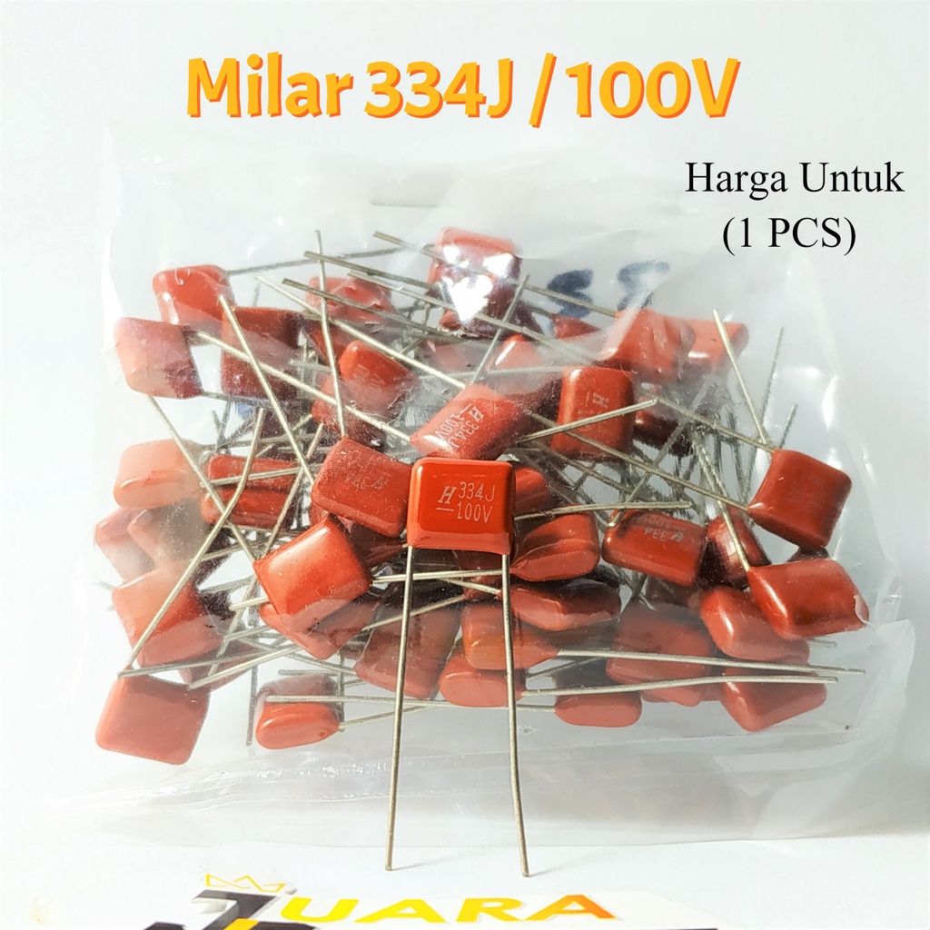 (10 PCS) Capasitor Milar 334J / 100V | Kapasitor Milar 334 J / 100 Volt