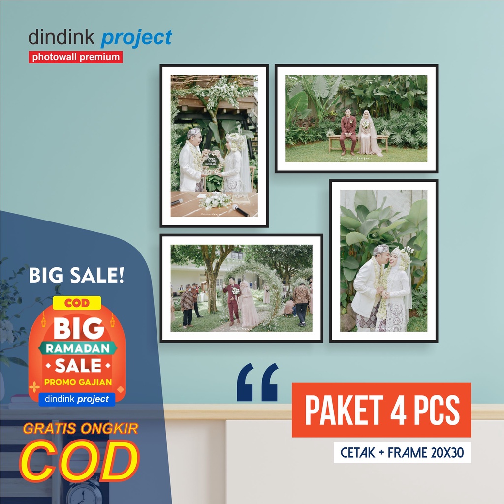 Paket Cetak Foto 8R 10R + Exclusive Bingkai Foto [Frame Tinggal Tempel] Cetak Foto Bingkai