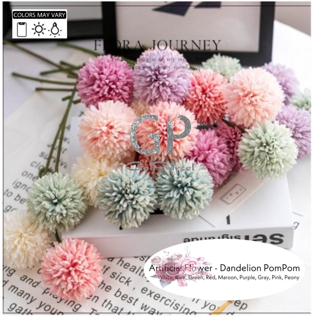 ARTIFICIAL FLOWER - CHRYSANTHEMUM POM POM - BUNGA PLASTIK BUKET FLORIST HIASAN KADO NATAL