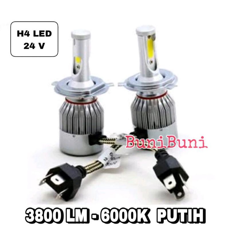 Bohlam Lampu Utama Mobil TRUK Tipe LED C6 H4 24V 36W Cahaya Putih Terang (SEPASANG 24V)