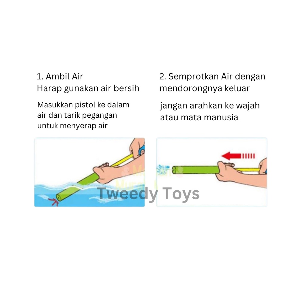 TweedyToys - Foam Pistol Air / Mainan tembak air / Water Gun Shooter