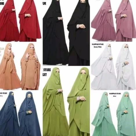 HARGA MURAH V35 GAMIS SYAR'I MARWAH SET CADAR // GAMIS SET TERLARIS // GAMIS CADAR DAN HIJAB // GAMI
