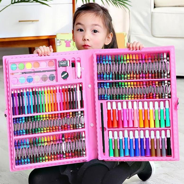 

[COD] Stationary Set isi 86 & 150 pcs Pensil Crayon Warna Cat Air / Perlengkapan Sekolah Menggambar Anak / Alat Warna 4144