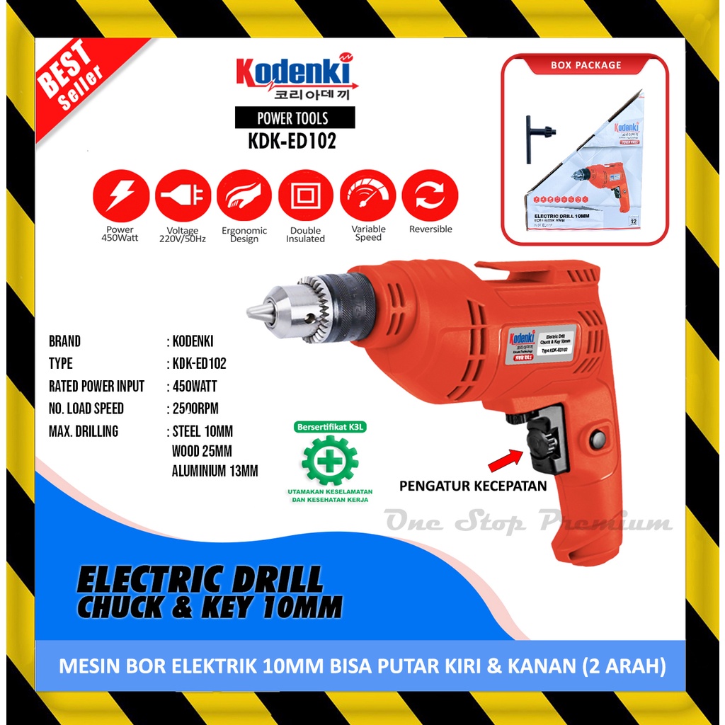 ALAT MESIN BOR TANGAN BESI KAYU LISTRIK BUKA BAUT MUR ROTARY STEEL WOOD ELECTRIC HAND DRILL 10MM 10 