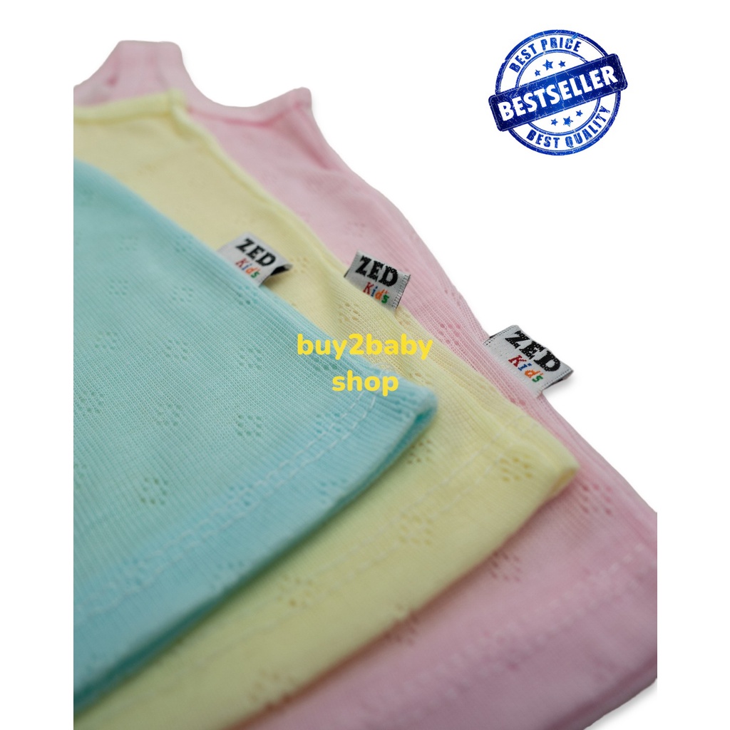 Singlet Bayi zed kids putih dan mix warna bayi usia 6-24 Bulan isi 6 PCS
