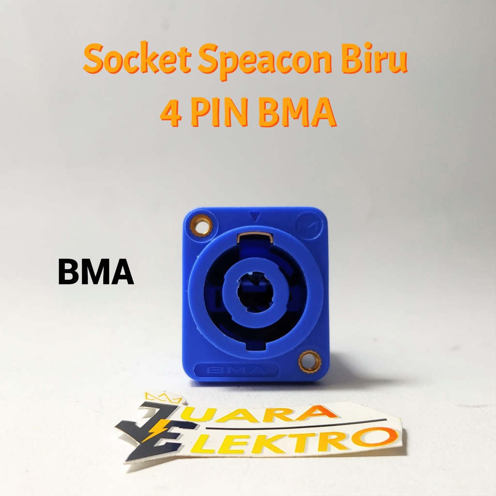 Socket Speacon BMA 4 PIN | BMA Soket Spikon Orange - Biru