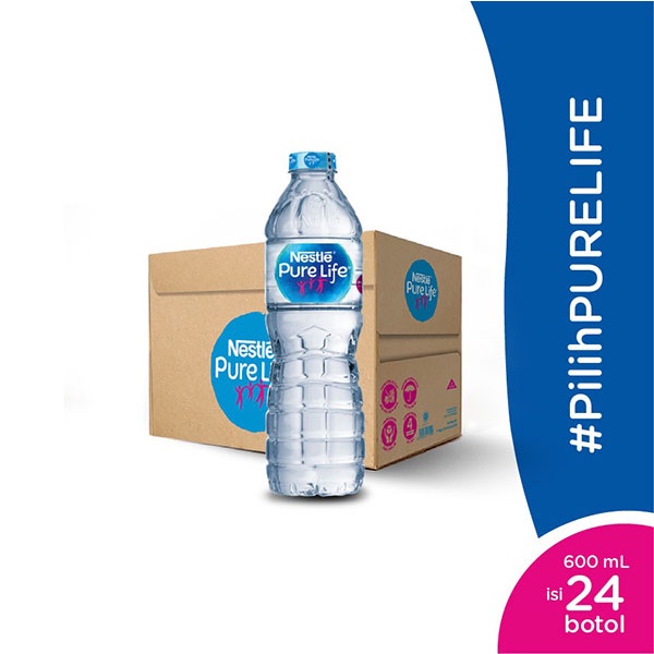 AIR MINERAL NESTLE PURE LIFE 600ml (1 DUS ISI 24 BOTOL) @600ML