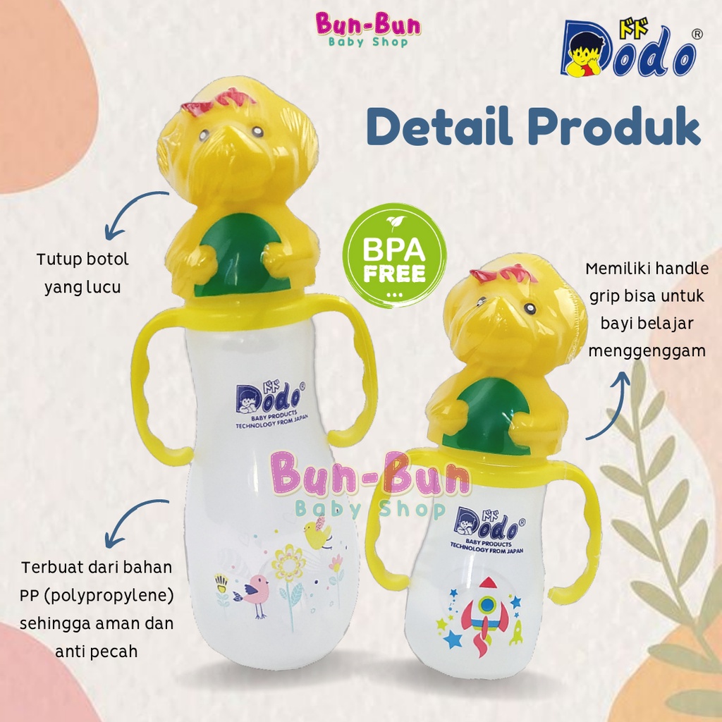 150 ML Botol Susu DODO Perlengkapan Bayi Baru Lahir Karakter DINO Lucu Perlatan Makan Baby Newborn