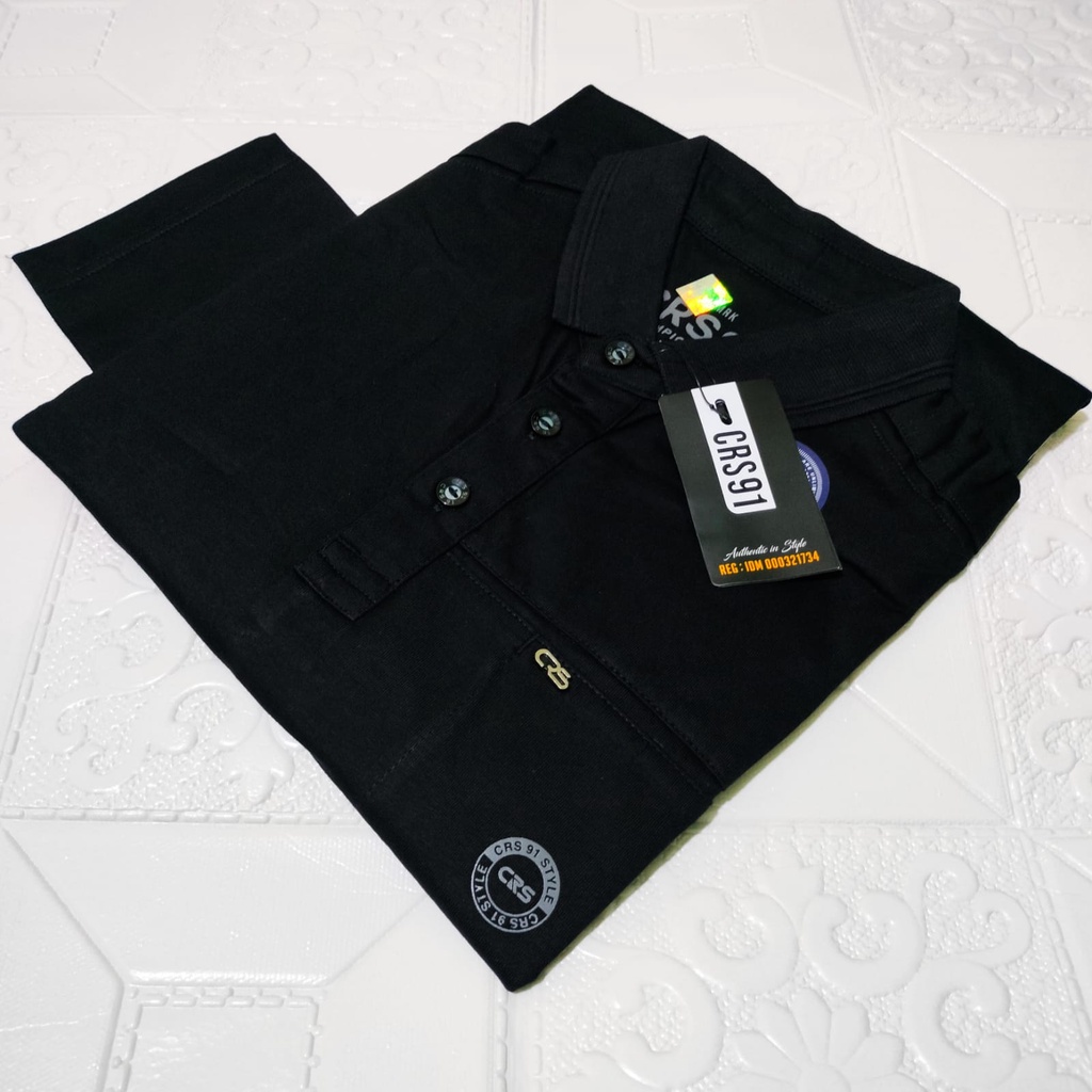 Baju Kaos Krah polo Pria CRS91 Lengan Panjang baju krah distro lengan panjang terbaru bahan combed 2