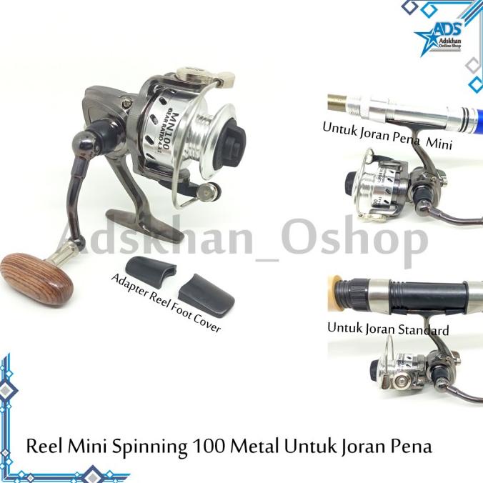 Reel Pancing Mini 100 Spinning Metal / Reel Pancing Untuk Joran Pena