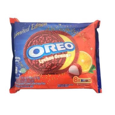 

Oreo Red Velvet sandwich cookies lychee orange flavour - limited editi