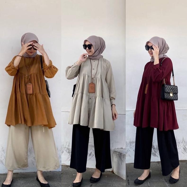 MIKA ATASAN TUNIK WANITA CRINCLE